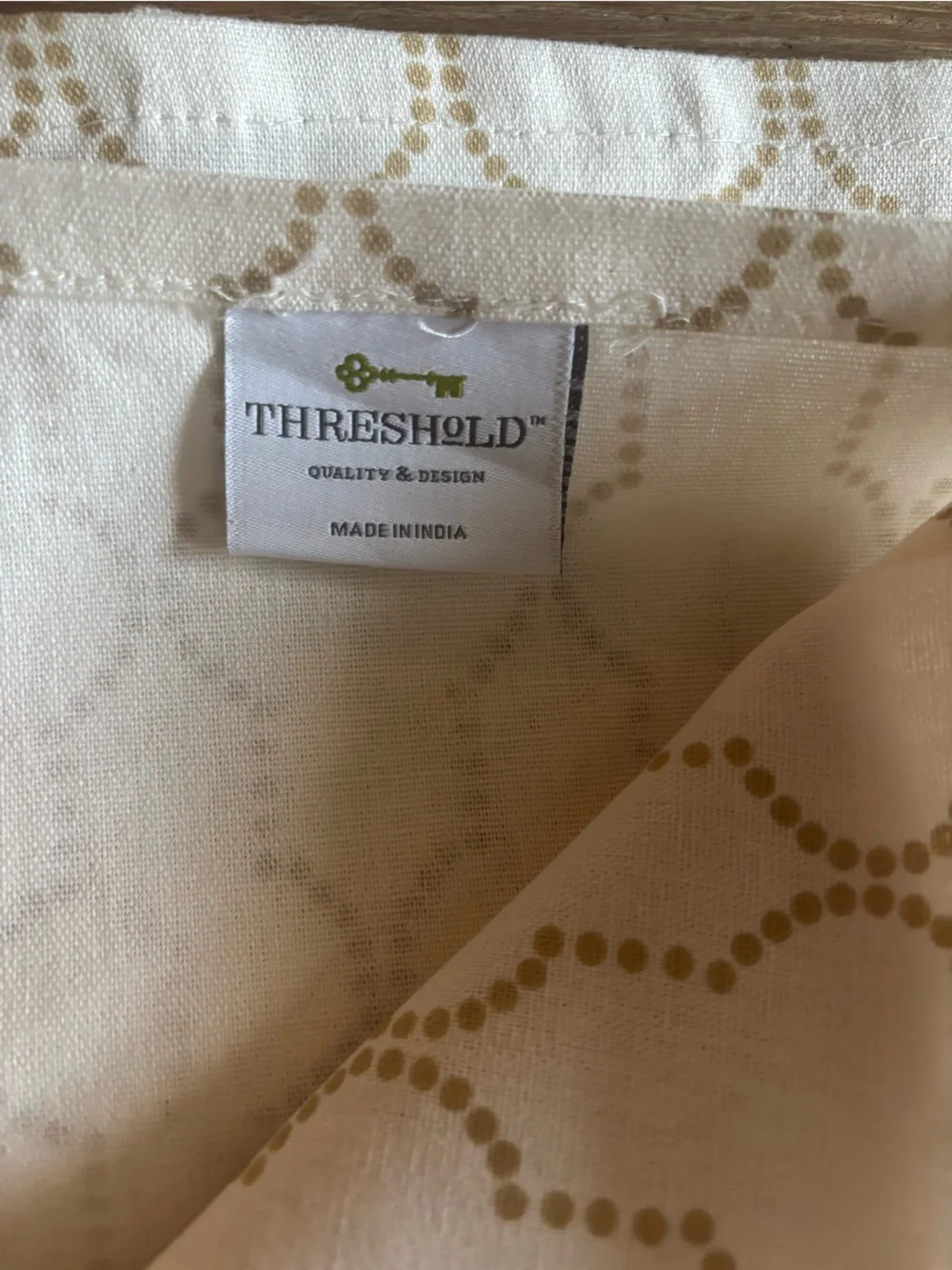Threshold Cream Kitchen Textile with Gold Dot Chain Pattern